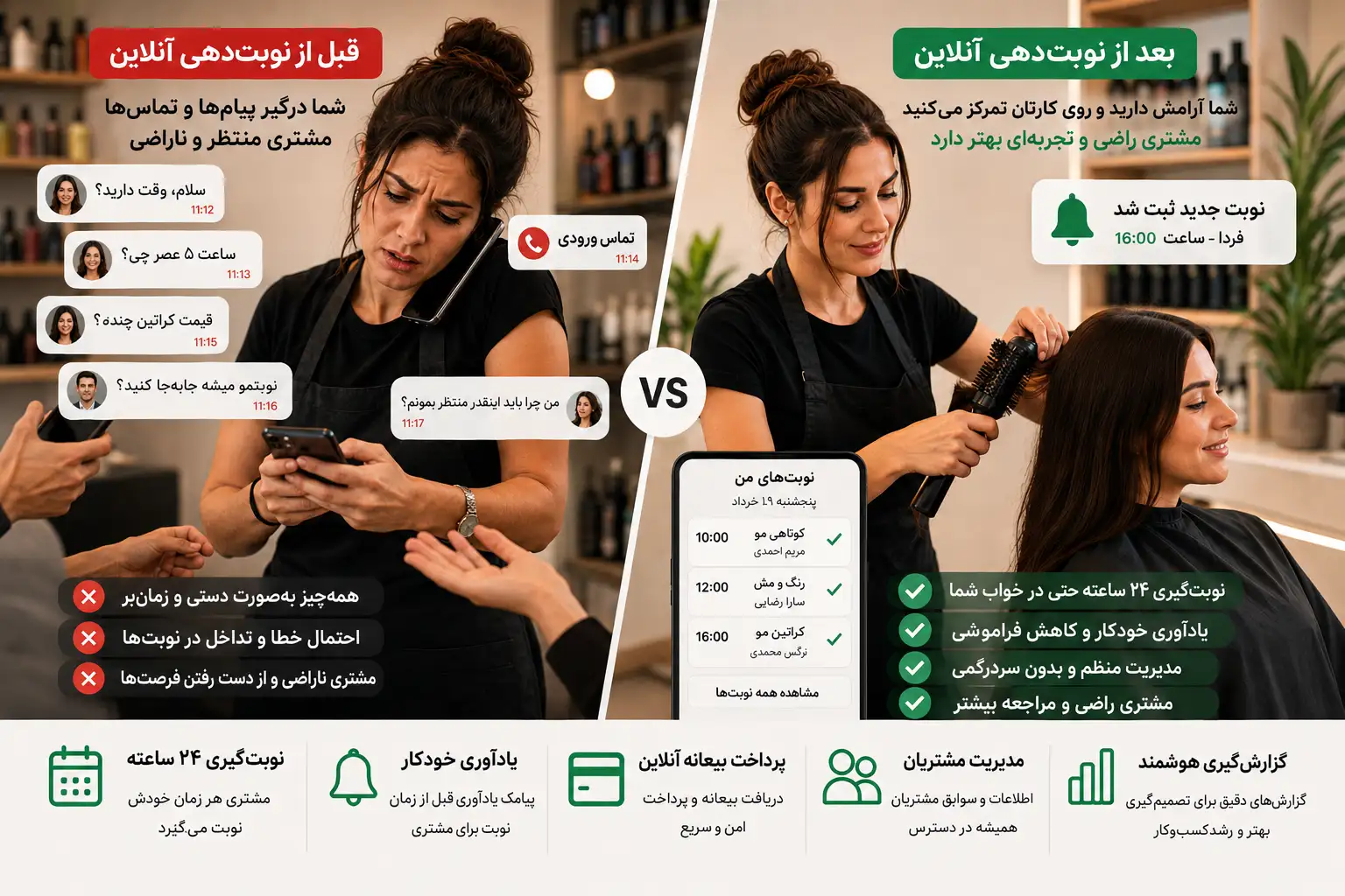 نوبتدهی آنلاین برای افراد مستقل و مشاغل شخصی